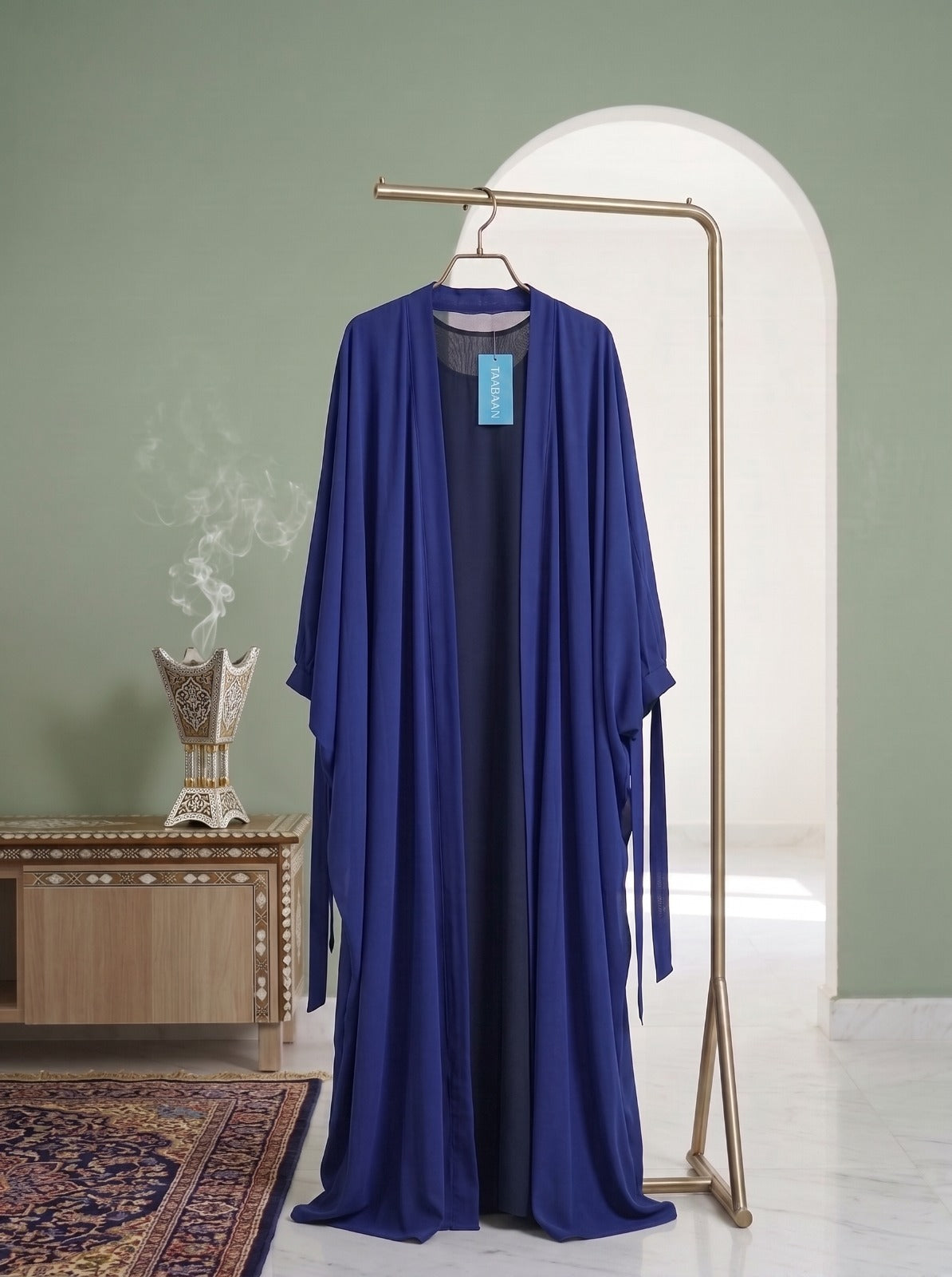 Royal Blue Open Kimono Abaya