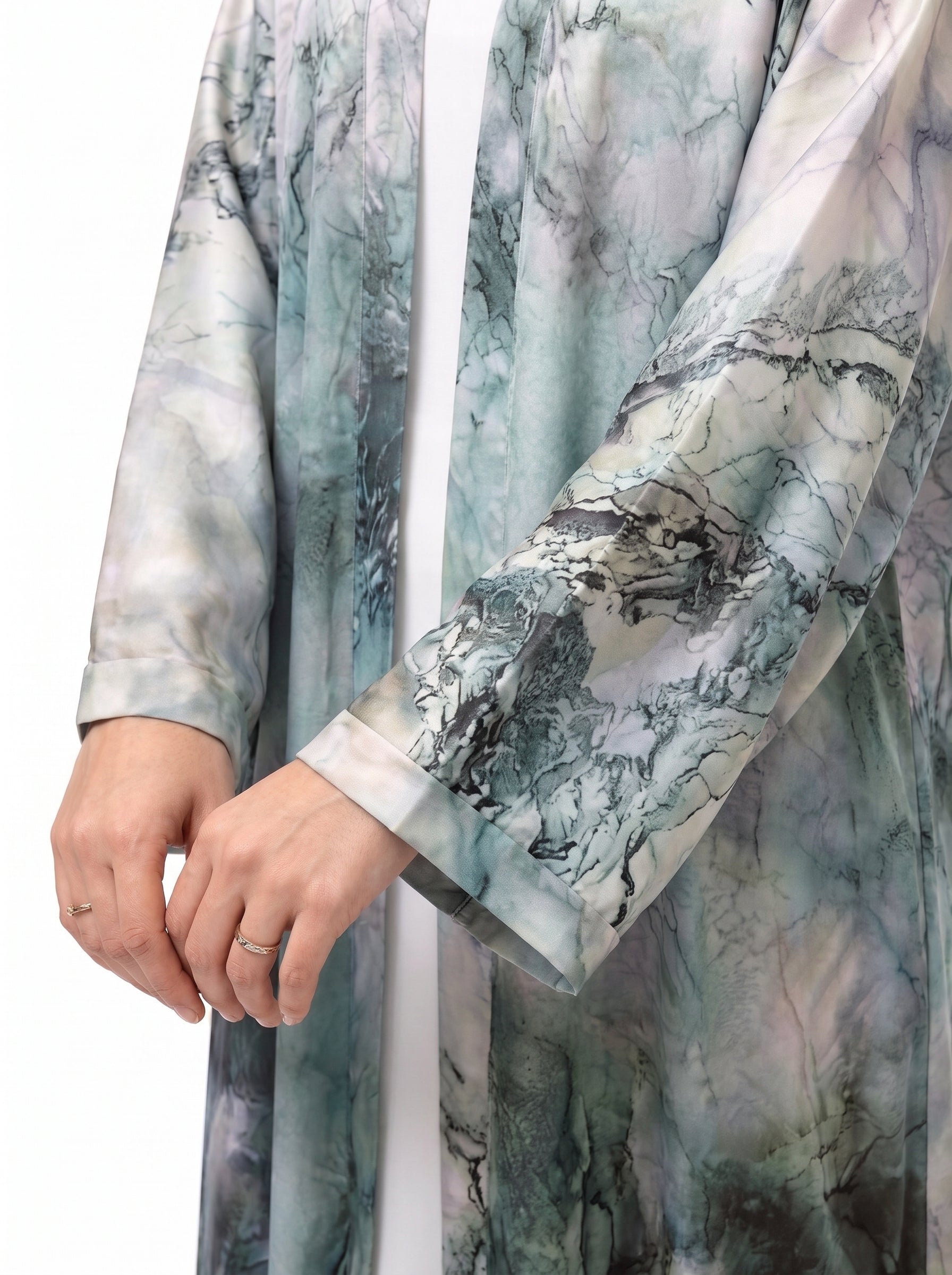 Marble Print Kimono Abaya