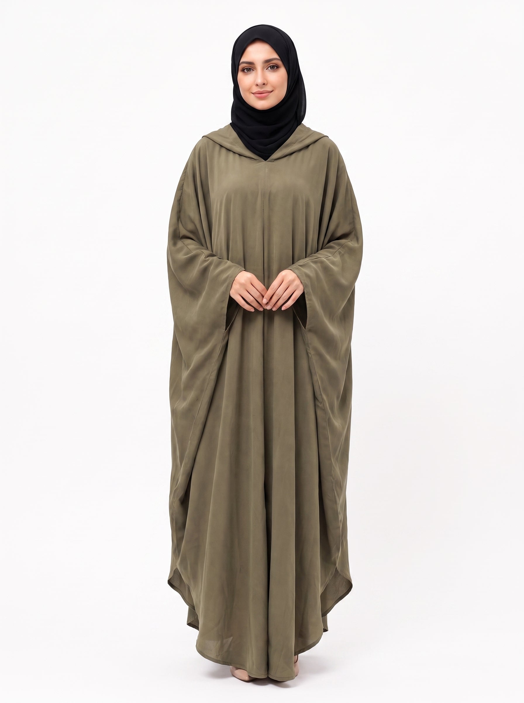 Olive Hooded Kaftan Abaya