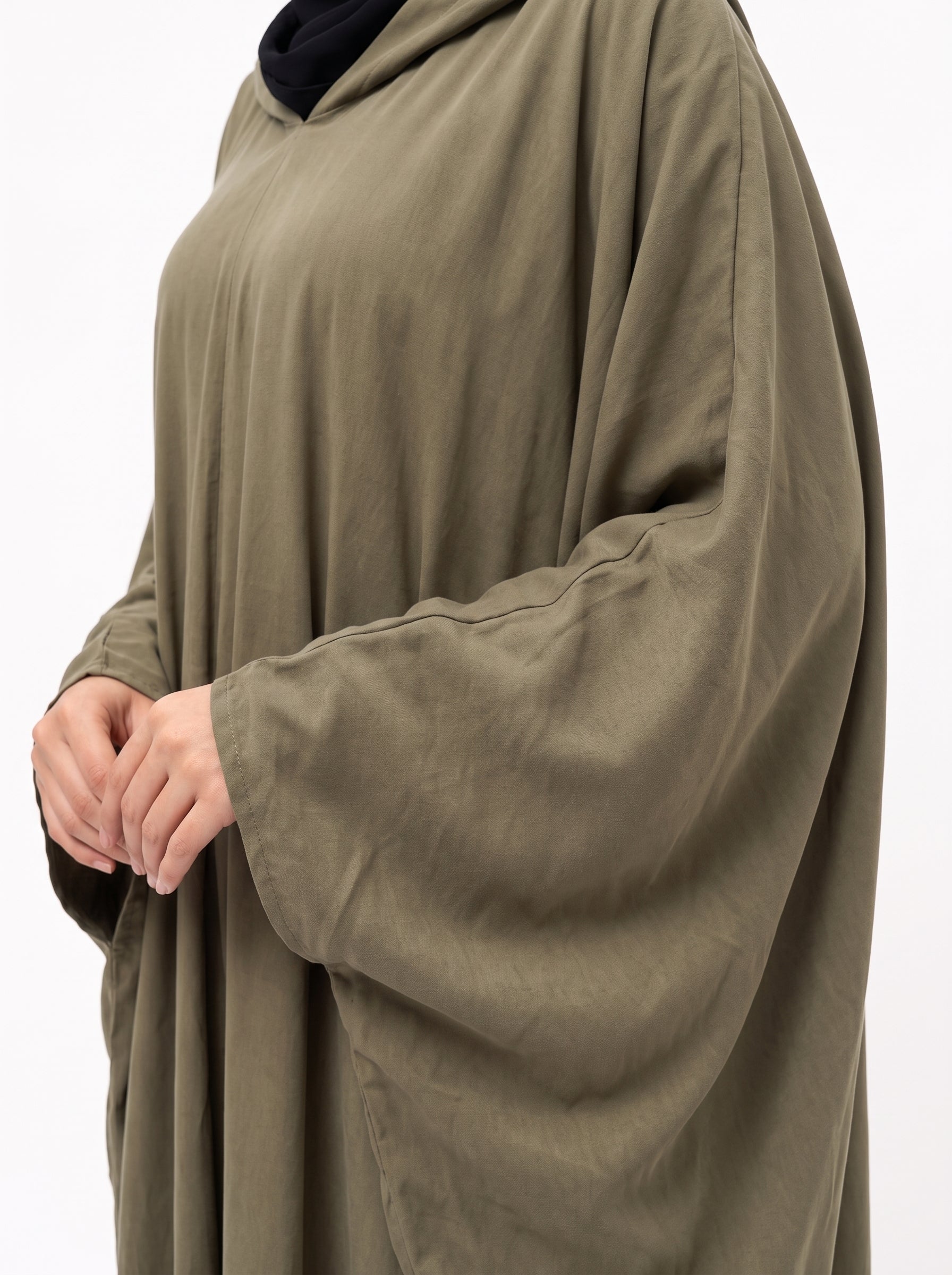 Olive Hooded Kaftan Abaya