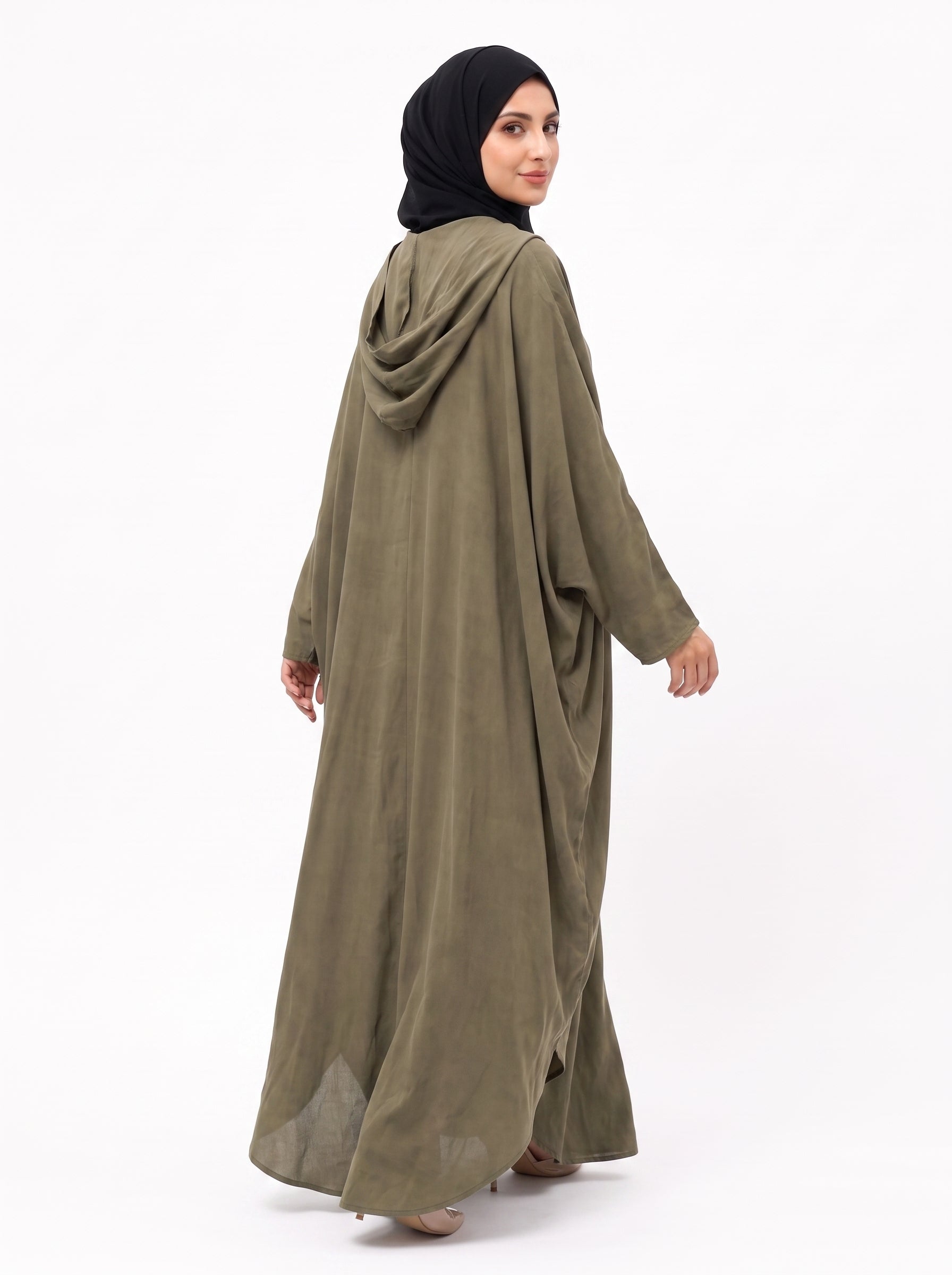 Olive Hooded Kaftan Abaya