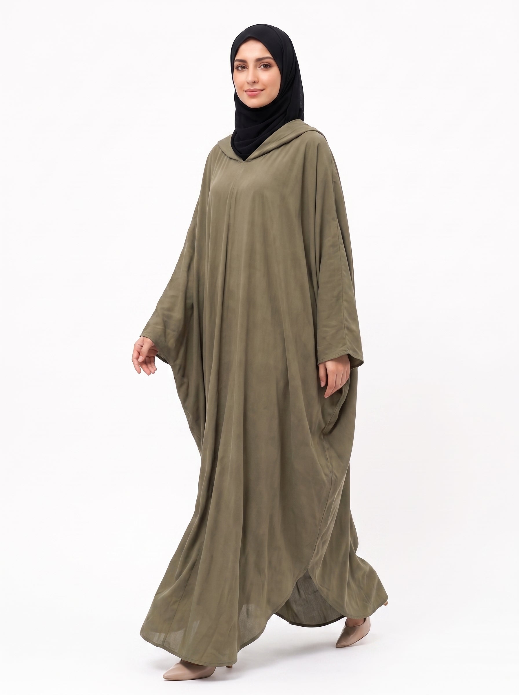 Olive Hooded Kaftan Abaya